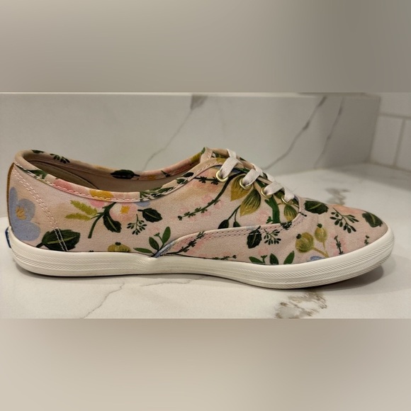 Keds X Rifle Paper Co Champion Garden Party Pink Floral Lace Up Sneakers 7.5 - Picture 9 of 15